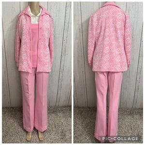 Vintage Montgomery Ward Pink Women's Pantsuit Size Small